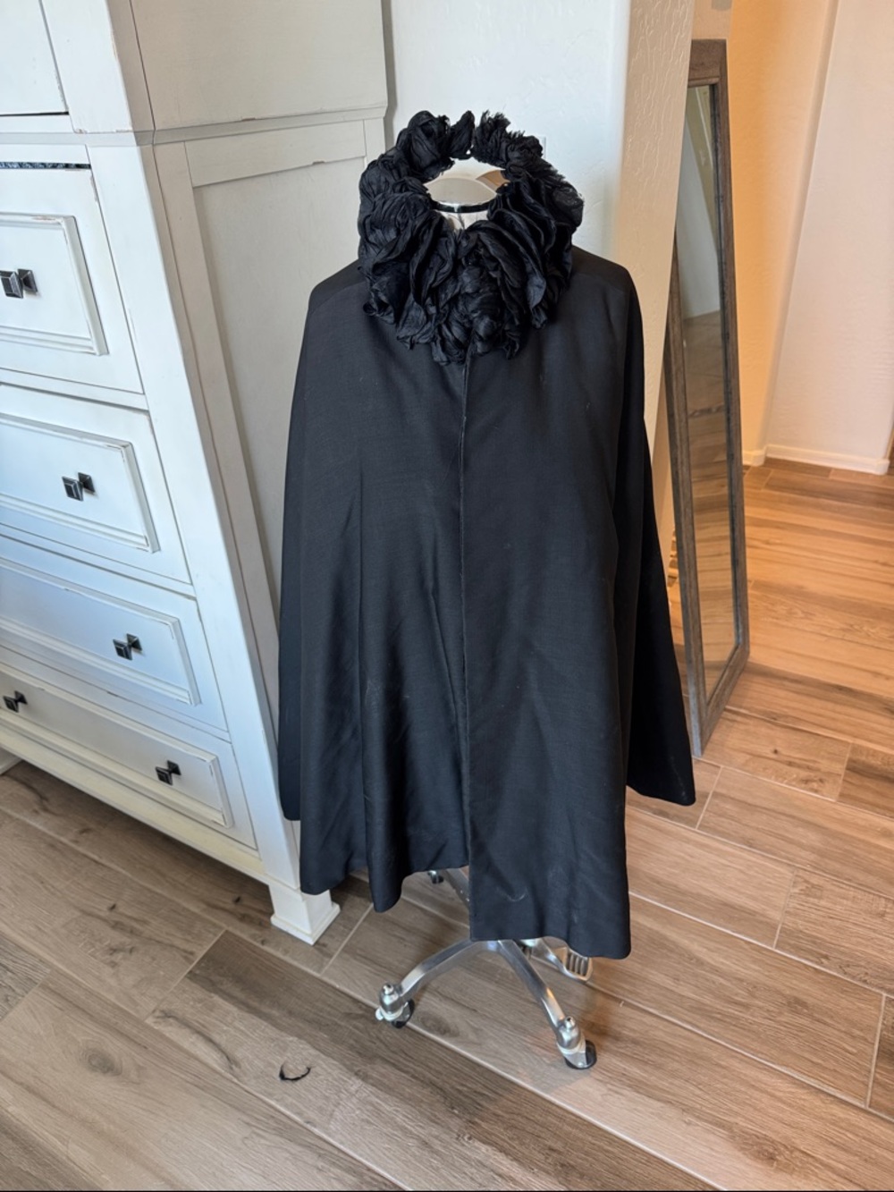 Vintage Handmade gothic Victorian steampunk style black cape